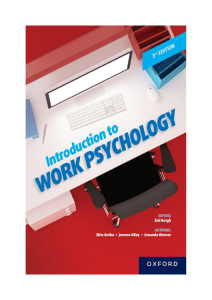 Introduction to Work Psychology: Textbook