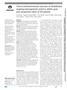 Athletic Groin Pain Rehabilitation: Biomechanical Outcomes & Intersegmental Control