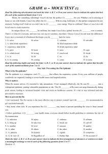 Grade 11 English Mock Test 25: Reading Comprehension & Grammar