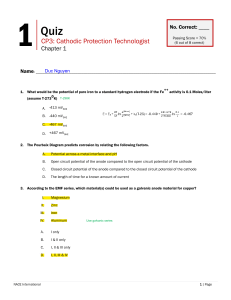 CP3 Cathodic Protection Technologist Chapter 1 Quiz - NACE International