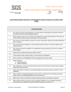ARAMCO Instrumentation General Examination Questions QM02