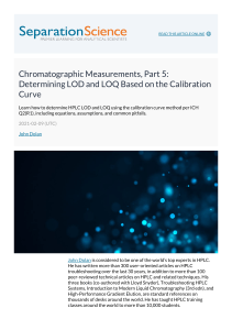 HPLC LOD & LOQ Determination: Calibration Curve Method