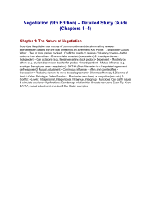 Negotiation Study Guide: Chapters 1-4 | Key Concepts & Tips