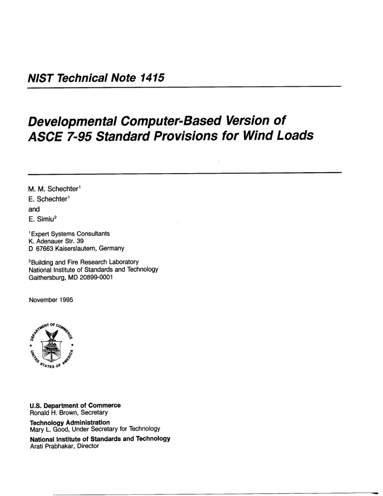 ASCE 7-95 Wind Load Standard: Computer-Based Version