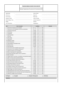 Transformer Inspection Report - EPC Checklist
