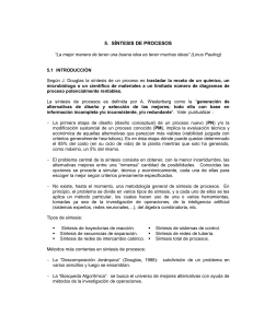 S&iacute;ntesis de Procesos: Introducci&oacute;n y M&eacute;todos