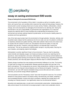 Essay on Saving the Environment: Threats, Solutions & Conservation