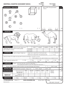 MoCA Test Form: Montreal Cognitive Assessment for Neuropsychological Evaluation