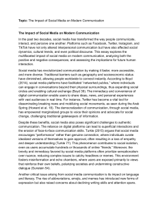 Social Media's Impact on Communication: Positive, Negative, Future