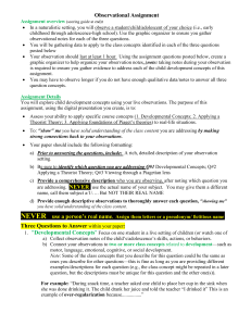 Observational Assignment: Child Development Theories & Concepts