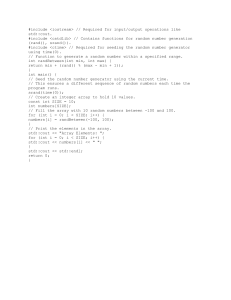 C++ Random Number Generation & Array Population Example