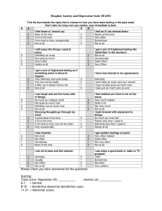 HADS: Anxiety and Depression Scale Questionnaire
