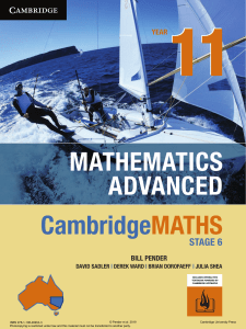 CambridgeMATHS Stage 6: Year 11 Mathematics Advanced Textbook