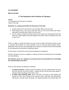 Literature: Importance, Functions, Oral Traditions & Elements