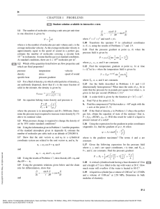Momentum, Heat, & Mass Transfer: Chapter 1 Problems