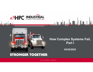 How Complex Systems Fail: HPC Industrial Safety
