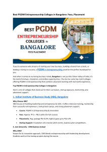 Best PGDM Entrepreneurship Colleges in Bangalore: Fees & Placements