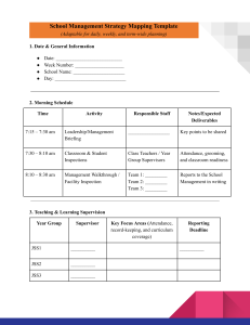 School Management Template: Daily, Weekly, Term-wide Planning