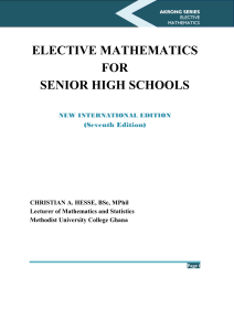 Elective Mathematics for Senior High Schools - Textbook