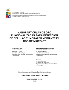 Nanopart&iacute;culas de oro para detecci&oacute;n de c&eacute;lulas tumorales mediante micro-CT