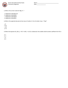 Chemistry Diagnostic Test - High School