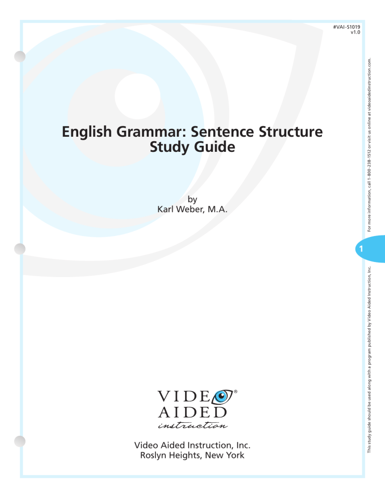 English Grammar: Sentence Structure Study Guide