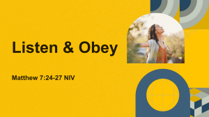 Listen & Obey: Applying God's Word for Obedience