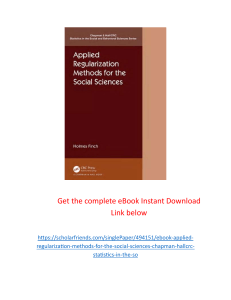 eBook Applied Regularization Methods for the Social Sciences (Chapman & HallCRC Statistics in the Social and Behavioral Sciences 1st Edition By Holmes Finch