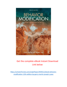Behavior Modification Textbook: Principles & Methods