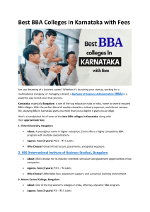 Best BBA Colleges in Karnataka with Fees