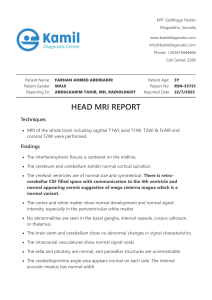 Normal Brain MRI Report - Kamil Diagnostic Center