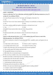 English 12 Global Success - Midterm Exam 1