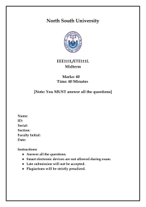 EEE111L/ETE111L Midterm Exam - North South University