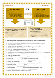 Intermediate Adverbs and Adjectives: English Grammar Exercises