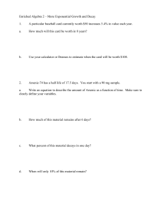 Enriched Algebra 2: Exponential Growth & Decay Math Problems