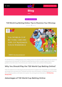 T20 World Cup Betting Online Tips to Maximize Your Winnings