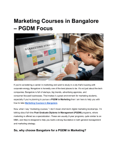 PGDM Marketing Courses in Bangalore: Curriculum & Opportunities