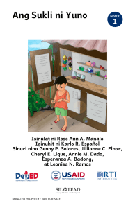 Ang Sukli ni Yuno: A Story About Honesty for Grade 1