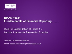 Financial Reporting: Accounts Preparation Exercise - University Lecture