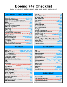 Boeing 747 Checklist: Cockpit & Flight Procedures