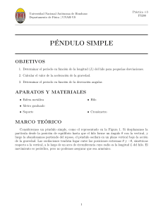 Informe de Laboratorio Péndulo Simple: Período y Gravedad