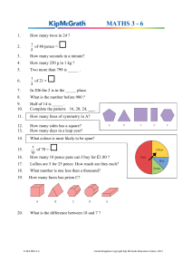 Maths Worksheet for Elementary School: Basic Skills Practice