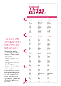 Irregular Verbs Pocket Guide: Elementary English Grammar