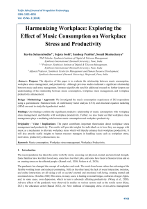 Music, Stress, and Productivity in the Workplace