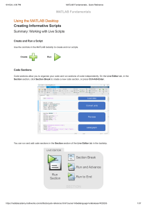 MATLAB Fundamentals Quick Reference Guide
