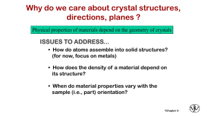 Crystal Structures: Directions & Planes in Materials