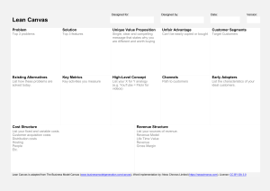 Lean Canvas Template: Business Model Planning