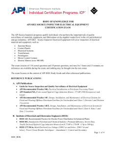 API SIEE Certification Exam Body of Knowledge