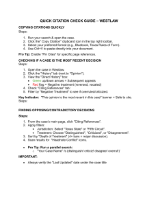 Westlaw Citation Check Guide for Texas Law