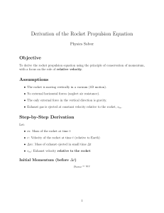 Rocket Propulsion Equation Derivation: Physics Solver